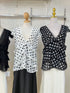 Polka Dot Ruffle V-Neck Tops